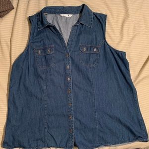 Women’s Sleeveless Blue Jean Shirt Size 1x